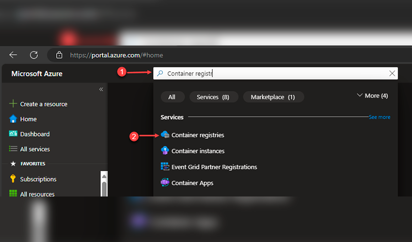 Criar um Registro de Container no Azure?